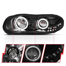 Load image into Gallery viewer, Anzo 1998-2002 Chevrolet Camaro Projector Headlights w/ Halo Black