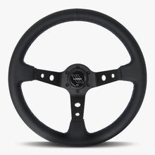 Load image into Gallery viewer, The Daytona | Black Leather | Black Spoke | Bavarian Stitch