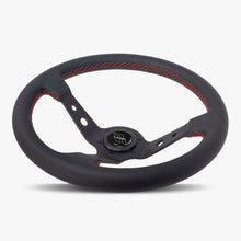 Load image into Gallery viewer, The Daytona | Black Leather | Black Spoke | Red Stitch