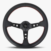 Load image into Gallery viewer, The Daytona | Black Leather | Black Spoke | Red Stitch