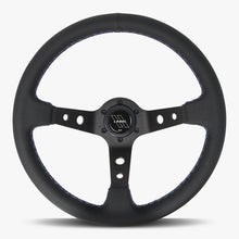 Load image into Gallery viewer, The Daytona | Black Perforated Leather | Black Spoke | Bavarian Stitch
