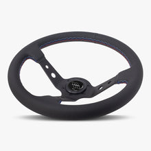 Load image into Gallery viewer, The Daytona | Black Perforated Leather | Black Spoke | Bavarian Stitch