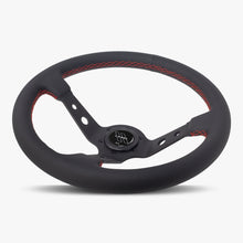 Load image into Gallery viewer, The Daytona | Black Perforated Leather | Black Spoke | Red Stitch