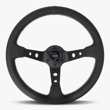 Load image into Gallery viewer, The Daytona | Black Perforated Leather | Black Spoke | White Stitch