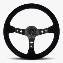 Load image into Gallery viewer, The Daytona | Black Alcantara Suede | Black Spoke | Black Stitch