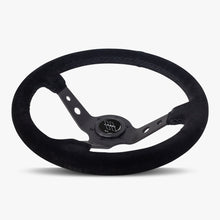 Load image into Gallery viewer, The Daytona | Black Alcantara Suede | Black Spoke | Black Stitch