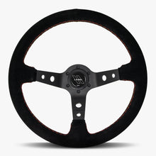 Load image into Gallery viewer, The Daytona | Black Alcantara Suede | Black Spoke | Euro Stitch