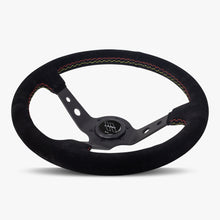 Load image into Gallery viewer, The Daytona | Black Alcantara Suede | Black Spoke | Euro Stitch