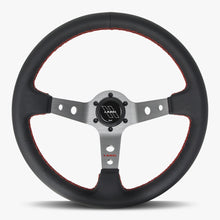 Load image into Gallery viewer, The Daytona | Black Leather | Graphite Spoke | Red Stitch