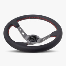 Load image into Gallery viewer, The Daytona | Black Leather | Graphite Spoke | Red Stitch