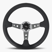 Load image into Gallery viewer, The Daytona | Black Perforated Leather | Graphite Spoke | Black Stitch