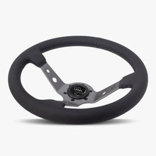 Load image into Gallery viewer, The Daytona | Black Perforated Leather | Graphite Spoke | Black Stitch