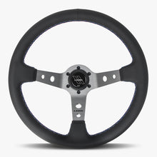 Load image into Gallery viewer, The Daytona | Black Perforated Leather | Graphite Spoke | Bavarian Stitch