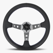 Load image into Gallery viewer, The Daytona | Black Perforated Leather | Graphite Spoke | RED Stitch