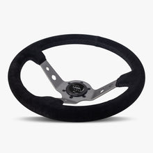 Load image into Gallery viewer, The Daytona | Black Alcantara Suede | Graphite Spoke | Black Stitch
