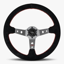 Load image into Gallery viewer, The Daytona | Black Alcantara Suede | Graphite Spoke | Red Stitch