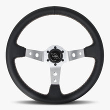 Load image into Gallery viewer, The Daytona | Black Leather | Silver Spoke | White Stitch