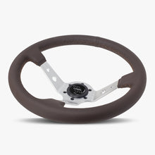 Load image into Gallery viewer, The Daytona | Nappa Brown Leather  | Silver Spoke | Brown Stitch