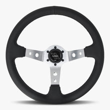 Load image into Gallery viewer, The Daytona | Black Perforated Leather | Silver Spoke | Black Stitch