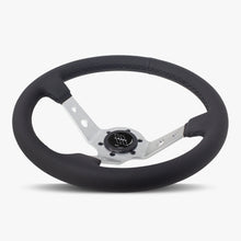 Load image into Gallery viewer, The Daytona | Black Perforated Leather | Silver Spoke | Black Stitch