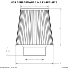 Load image into Gallery viewer, HPS Performance 3" Air Filter, 6.5" Length, 6" Base, 5" Top HPS-4276