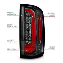 Load image into Gallery viewer, ANZO 15-21 Chevrolet Colorado Full LED Tail Lights w/ Red Lightbar Black Housing Clear Lens 311432