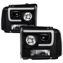 Load image into Gallery viewer, Spyder Ford F250/350/450 05-07 Projector Headlights - Light Bar DRL LED - Black PRO-YD-FS05V2-LB-BK 5084507
