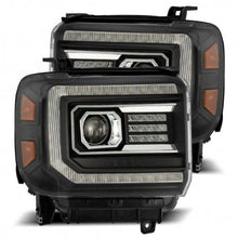 Load image into Gallery viewer, AlphaRex 14-18 GMC Sierra PRO-Series Proj Headlights Plank Style Black w/Activ Light/Seq Signal/DRL 880613 *Discontinued