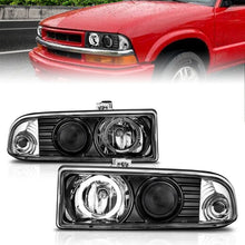 Load image into Gallery viewer, Anzo 1998-2005 Chevrolet S-10 Projector Headlights w/ Halo Black