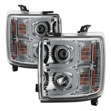 Load image into Gallery viewer, Spyder Chevy Silverado 2014-16 2500 HD Projector Headlights Light Bar DRL Chrm PRO-YD-CSHD14-LBDRL-C 5081049