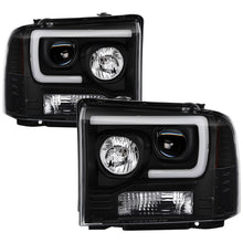 Load image into Gallery viewer, Spyder Ford F250/350/450 05-07 Projector Headlights - Light Bar DRL LED - Black PRO-YD-FS05V2-LB-BK 5084507