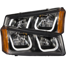 Load image into Gallery viewer, Anzo 2003-2006 Chevrolet Silverado 1500 Projector Headlights w/ U-Bar Black