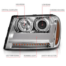 Load image into Gallery viewer, ANZO 2006-2009 Chevrolet Trailblazer Projector Headlights w/ Plank Style Design Chrome w/ Amber 111391
