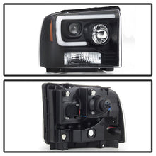Load image into Gallery viewer, Spyder Ford F250/350/450 05-07 Projector Headlights - Light Bar DRL LED - Black PRO-YD-FS05V2-LB-BK 5084507