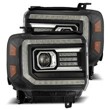 Load image into Gallery viewer, AlphaRex 14-18 GMC Sierra PRO-Series Proj Headlights Plank Style Black w/Activ Light/Seq Signal/DRL 880613 *Discontinued