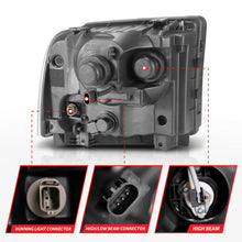 Load image into Gallery viewer, ANZO 99-04 Ford F250/F350/F450/Excursion (excl 99) Projector Headlights - w/ Light Bar Black Housing 111551