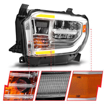 Load image into Gallery viewer, ANZO 2014-2021 Toyota Tundra LED Crystal Headlights w/ Switchback Chrome Housing w/ DRL 111534
