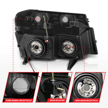 Load image into Gallery viewer, ANZO 04-12 GM Colorado/Canyon/I-Series Crystal Headlights - w/ Light Bar Black Housing 4pcs 111558
