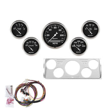 Load image into Gallery viewer, AutoMeter 40-46 Chevrolet Truck 5 Gauge Dash Kit (MPH/FUEL/OILP/WTMP/BAT) - Old Tyme Black 7057-OTB