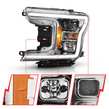 Load image into Gallery viewer, ANZO 2018-2019 Ford F-150 Projector Plank Style H.L. Chrome Amber (Without Switchback) 111468