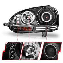 Load image into Gallery viewer, Anzo 2006-2009 Volkswagen Rabbit Projector Headlights w/ Halo Black (CCFL)