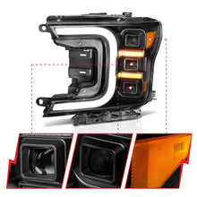 Load image into Gallery viewer, Anzo 18-20 Ford F-150 Full Led Projector Smoke Bar Style Headlights Black Amber 111520