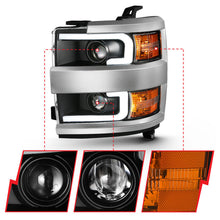 Load image into Gallery viewer, Anzo 2015-2016 Chevrolet Silverado Projector Headlights w/ Plank Style Desi