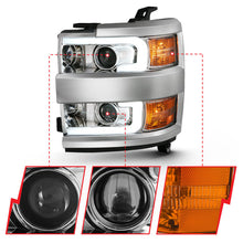 Load image into Gallery viewer, Anzo 2015-2016 Chevrolet Silverado Projector Headlights w/ Plank Style Desi