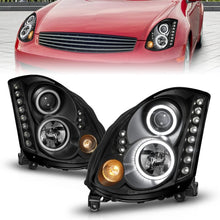 Load image into Gallery viewer, Anzo 2003-2007 Infiniti G35 Projector Headlights w/ Halo Black (CCFL) (HID