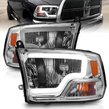 Load image into Gallery viewer, ANZO 2009-2018 Dodge Ram 1500/ 2500/ 3500 Crystal Headlights w/ Light Bar Chrome Housing 111516