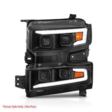 Load image into Gallery viewer, ANZO 19-22 Chevrolet Silverado 1500 LED Proj HL w/Lgt Bar SwBk Seq. Blk w/In. Light - Driver Side ON 111566-L