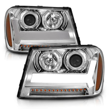 Load image into Gallery viewer, ANZO 2006-2009 Chevrolet Trailblazer Projector Headlights w/ Plank Style Design Chrome w/ Amber 111391