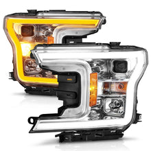Load image into Gallery viewer, ANZO 2018-2020 Ford F-150 Projector Headlight w/Plank Style Switchback Chrome Housing 111510
