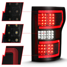 Load image into Gallery viewer, ANZO 18-19 Ford F-150 LED Taillight Black Housing Clear Lens Red Light Bar W/Sequential 311314